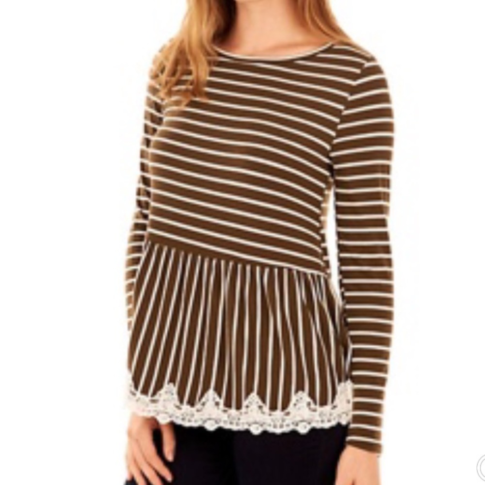 🌻NWT!! WALLFLOWER Long Sleeve Striped Tunic Top. Butter soft